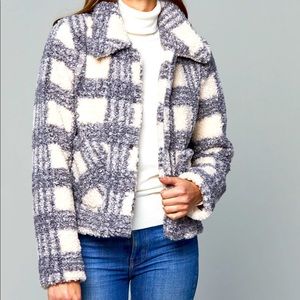 Dolce Cabo Gray and Cream Plush Teddy Jacket
